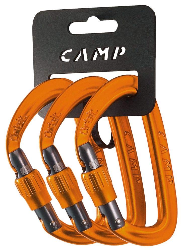 CAMP Orbit Lock Carabiner 3 Pack - Orange - Image 1